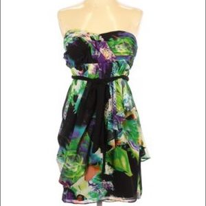 Arden B. strapless print dress
